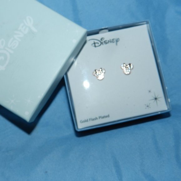 Disney Minnie Mouse Women's 14K Gold Plated Sterling Silver Post Earrings NEW! - Picture 11 of 13
